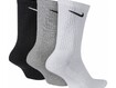 Sokid Nike Everyday Lightweight Crew Socks must/hall/valge 3 paari