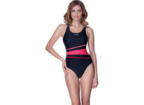 Naiste ujumistrikoo Aqua-Speed Stella must/roosa
