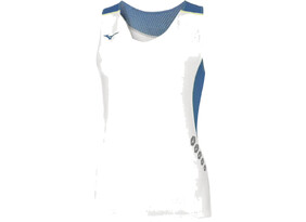 Naiste treeningsärk Mizuno Premium JPN Singlet valge/sinine