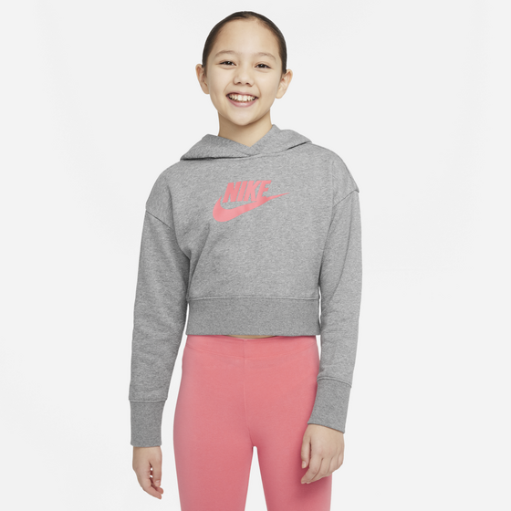 Dressipluus Nike Girls NSW CLUB FT CROP HOODIE HBR hall/roosa