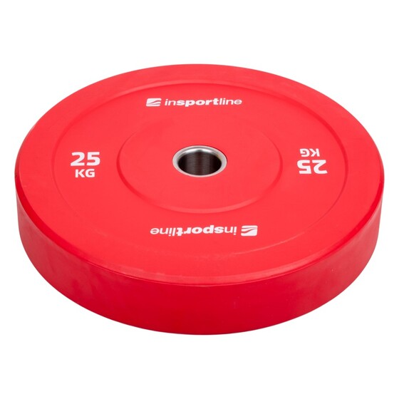 Raskusketas inSPORTline Bumper Plate Go 50 mm 25 kg punane