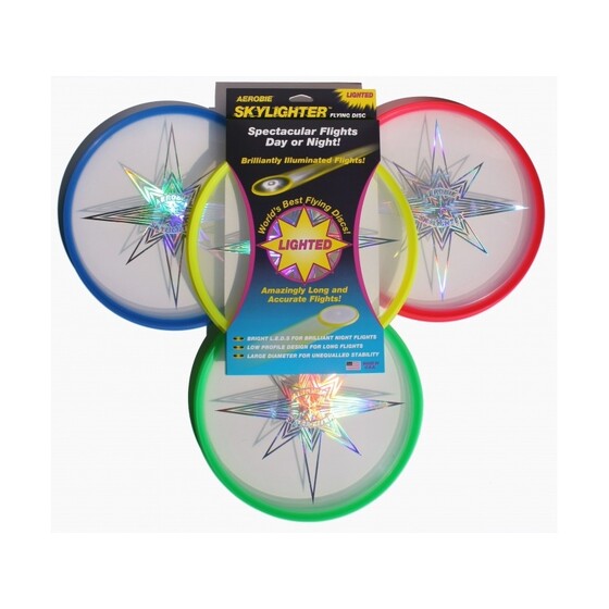 Lendav ketas Aerobie SKYLIGHTER LED tuledega kollane/punane