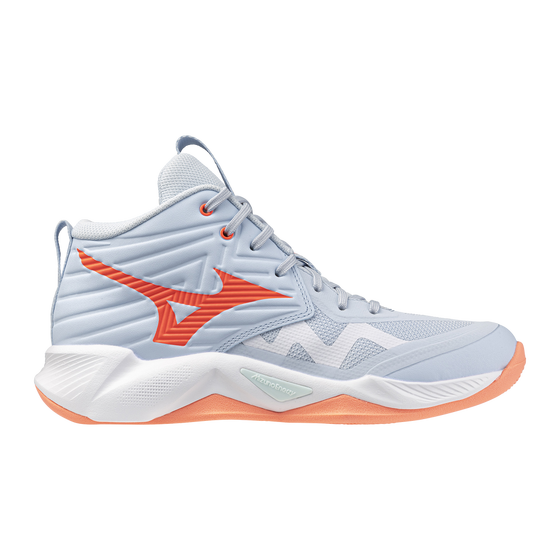 Võrkpallijalatsid WAVE MOMENTUM PRO MID helesinine/oranž