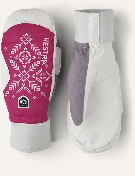 Talvekindad Hestra Women´s XC Primaloft  - mitt valge/roosa 