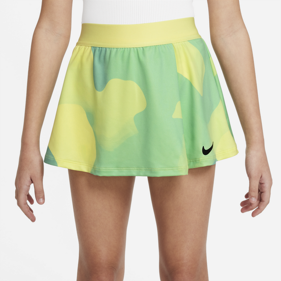 Tenniseseelik Nike Court Girls Dri Fit Victory Flouncy Skirt roheline/kollane