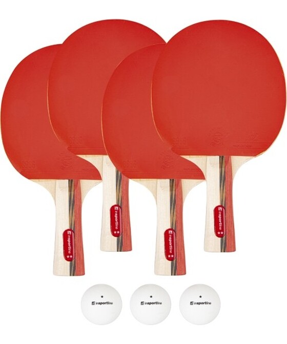 Lauatennise komplekt Insportline Ekiset EK2 4 reketit +3 palli