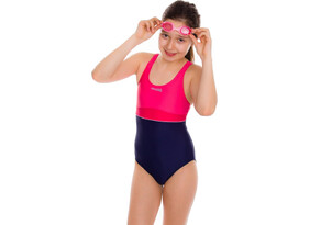 Laste ujumistrikoo Aqua-Speed Emily roosa/tumesinine