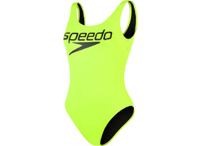 Naiste ujumistrikoo Speedo Logo Deep U-Back 1 Piece W kollane