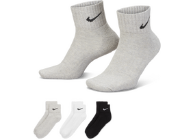 Sokid Unisex Nike Cushion Ankle valge/beež/must 3 paari