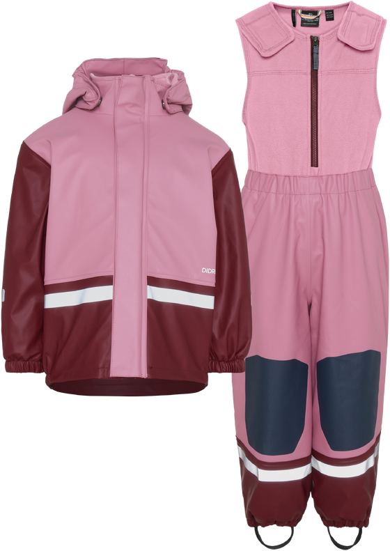Vihmariiete komplekt Didriksons Boardman Kids Set 12 roosa/tumepunane
