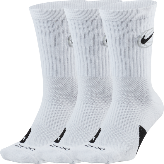 Sokid Nike Crew Everyday Basketball 3 paari valge