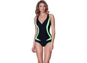Naiste ujumistrikoo Aqua-Speed Greta must/roheline