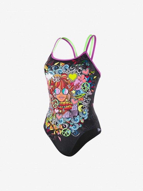 Ujumistrikoo Speedo Hippy Chick Dreams Double Crossback Swimsuit must/kirju