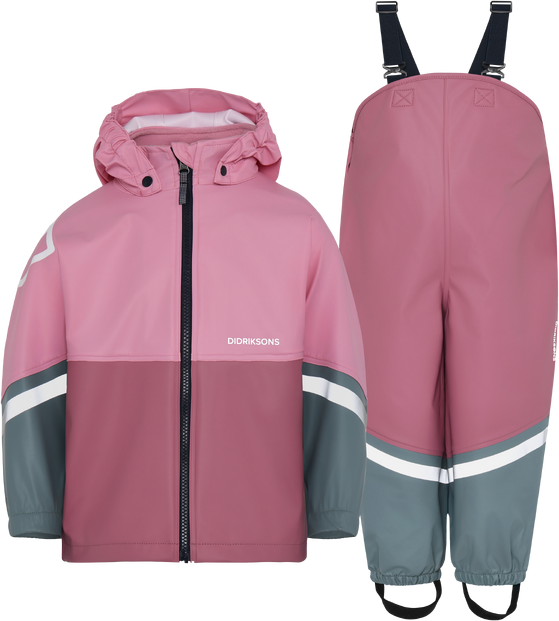 Vihmariiete komplekt Didriksons Waterman Kids Set 12 roosa/hall