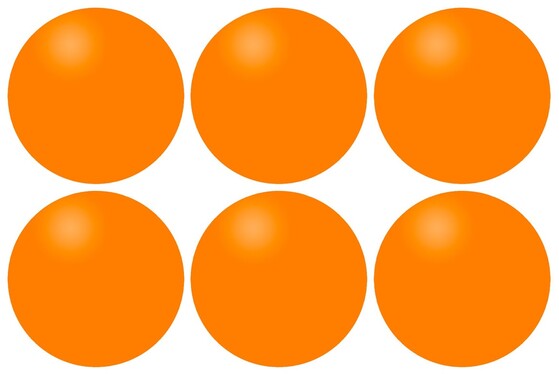 Lauatennisepallid 6 tükki oranž