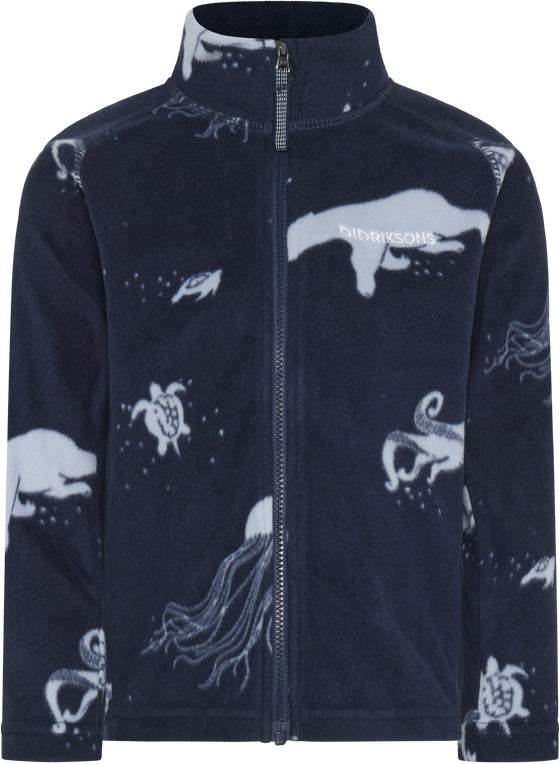 Fliispusa Didriksons Monte Printed Kids' Full-Zip 10 tumesinine