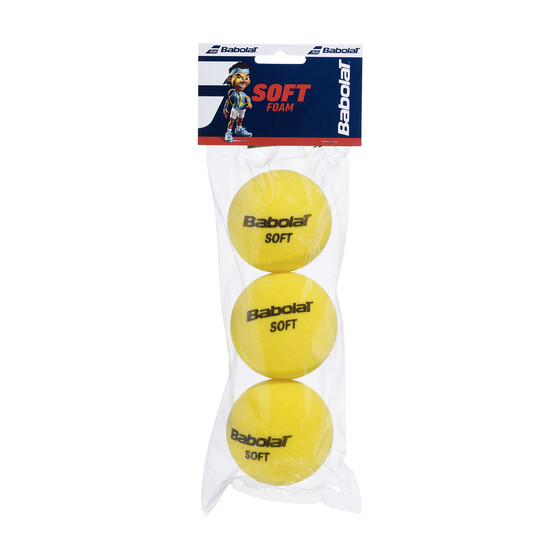 Pehmed tennisepallid Babolat Soft Foam 7cm 3tk pakendis kollane