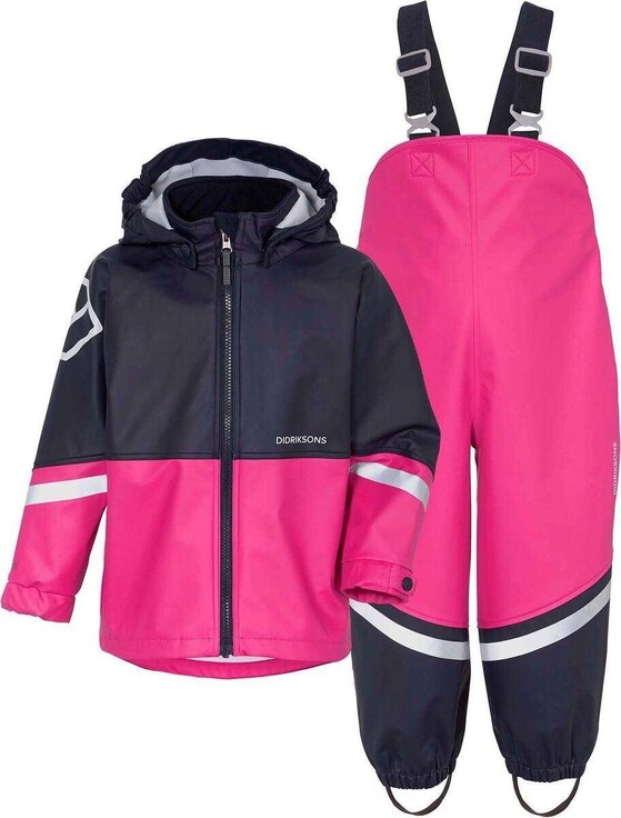 Vihmariiete komplekt Didriksons Waterman roosa/tumesinine