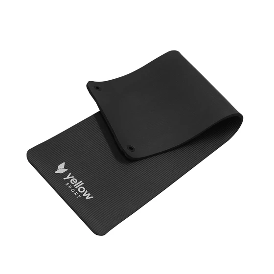 Võimlemismatt Yellow Sport aukudega 183x61x1.5 cm must