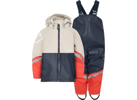 Laste vihmariiete komplekt Didriksons Waterman Kids Set 12 beež/tumesinine/punane