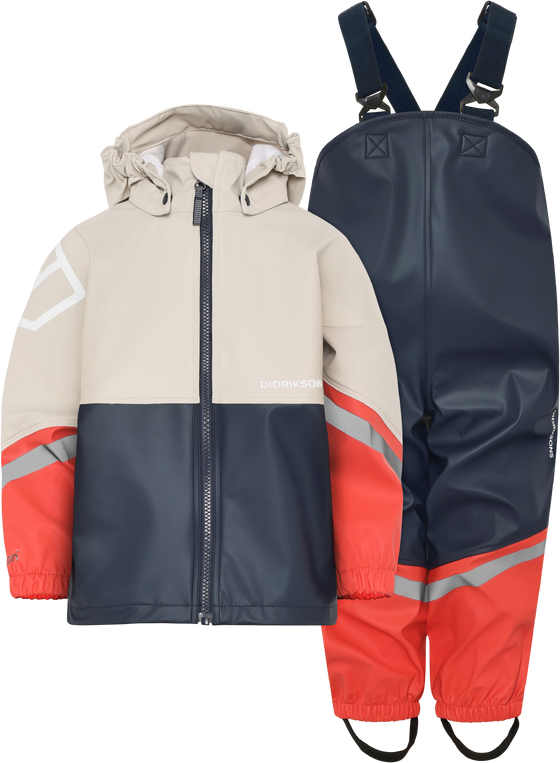 Vihmariiete komplekt Didriksons Waterman Kids Set 12 beež/tumesinine/punane