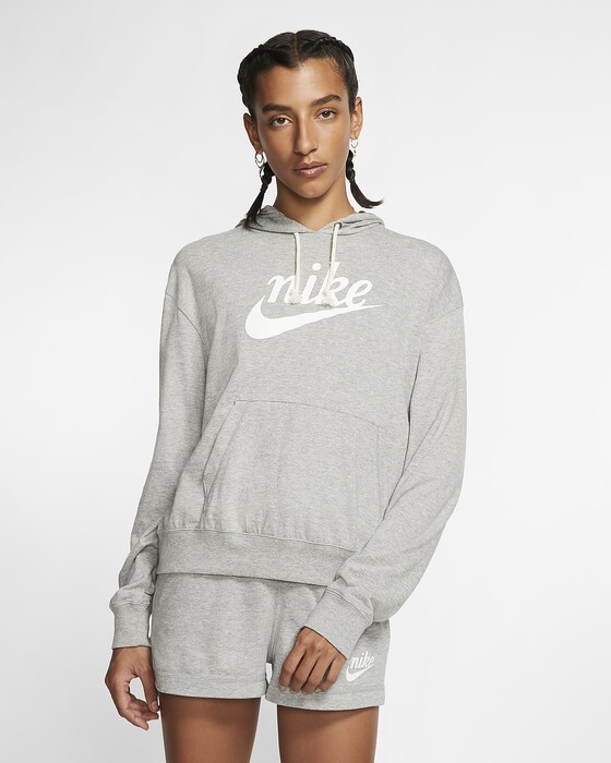 Dressipluus Nike W NSW GYM VNTG HOODIE HBR helehall