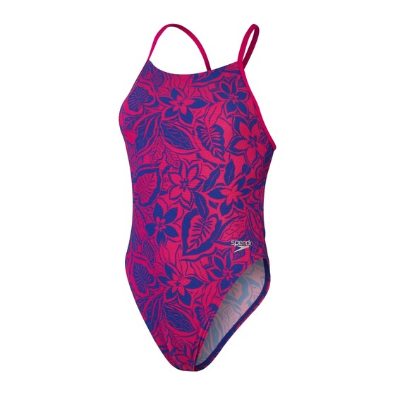 Ujumistrikoo Speedo Allover Tie-Back 1 Piece W roosa/sinine