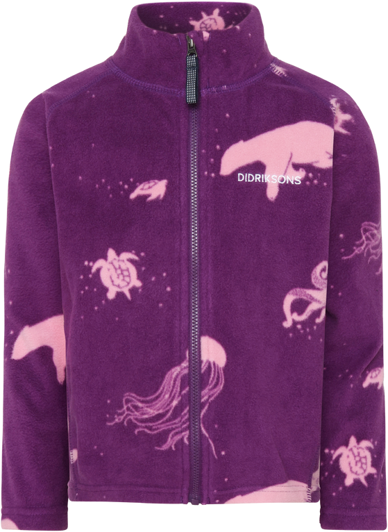 Fliispusa Didriksons Monte Printed Kids' Full-Zip 10 lilla