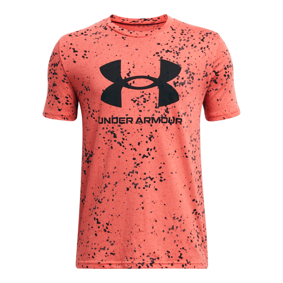 Treeningsärk Under Armour UA SPORSTYLE LOGO AOP SS roosa/must