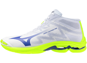 Võrkpallijalatsid Mizuno WAVE LIGHTNING PRO MID(U) valge/neoonkollane