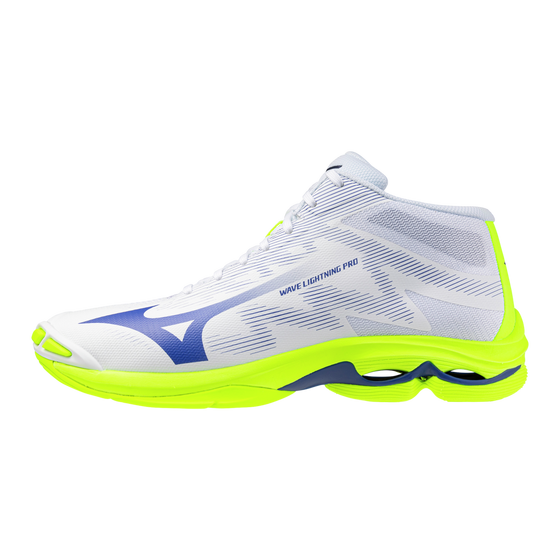 Võrkpallijalatsid Mizuno WAVE LIGHTNING PRO MID(U) valge/neoonkollane