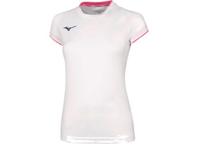 Naiste treeningsärk Mizuno Core Short Sleeve Tee valge/roosa